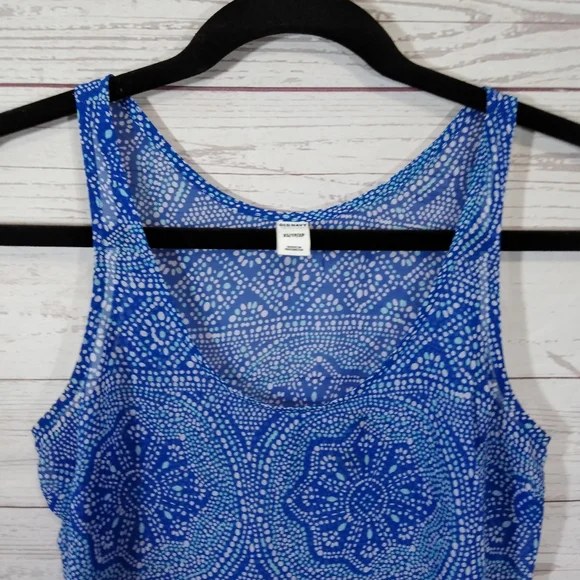 Old Navy semi sheer blue sleeveless tank top - Picture 4 of 5